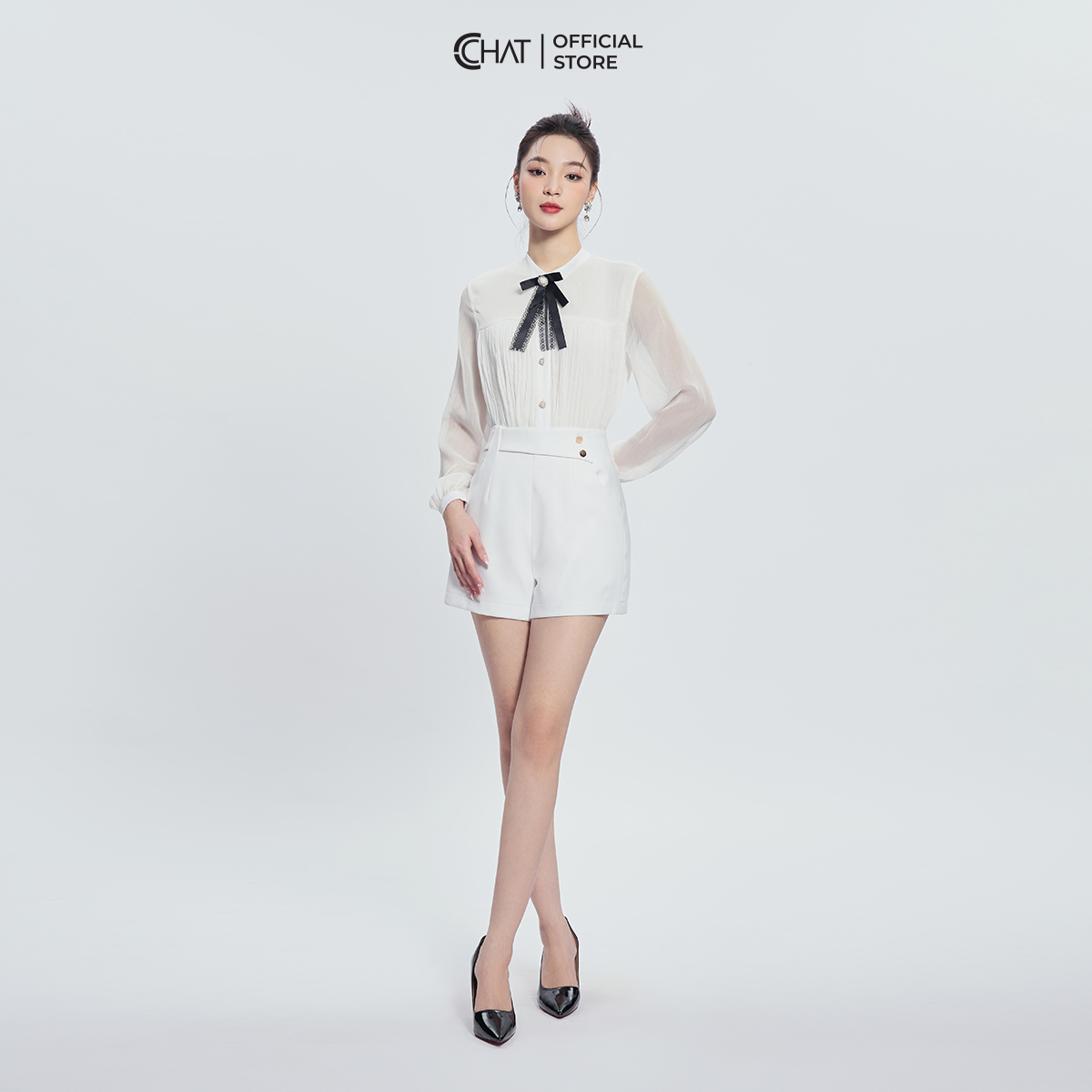 Quần Đùi Nữ  Vạt Chéo Cạp Trước Chất Tuytsi Cao Cấp 13ONS2016AT