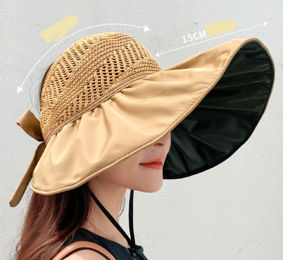 Mũ rộng vành chống nắng chống tia uv thắt nơ thời trang mới, nón chống nắng nữ tạo kiểu
