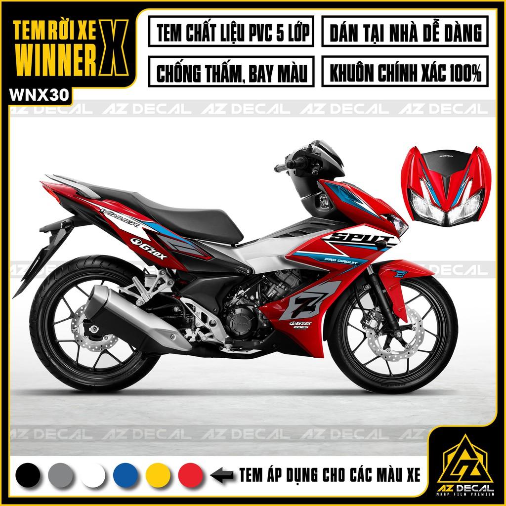 Tem Rời Dán Xe Winner X Phong Cách Sport | WNX30 | Decal Chế Xe Máy Cắt CNC Khuôn Sẵn, Chống Nước, Chống Bay Màu