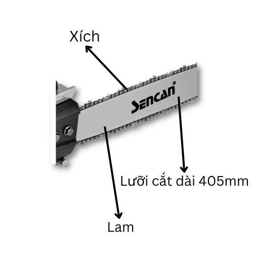 Máy cưa xích điện thanh lam 405mm Sencan 564006