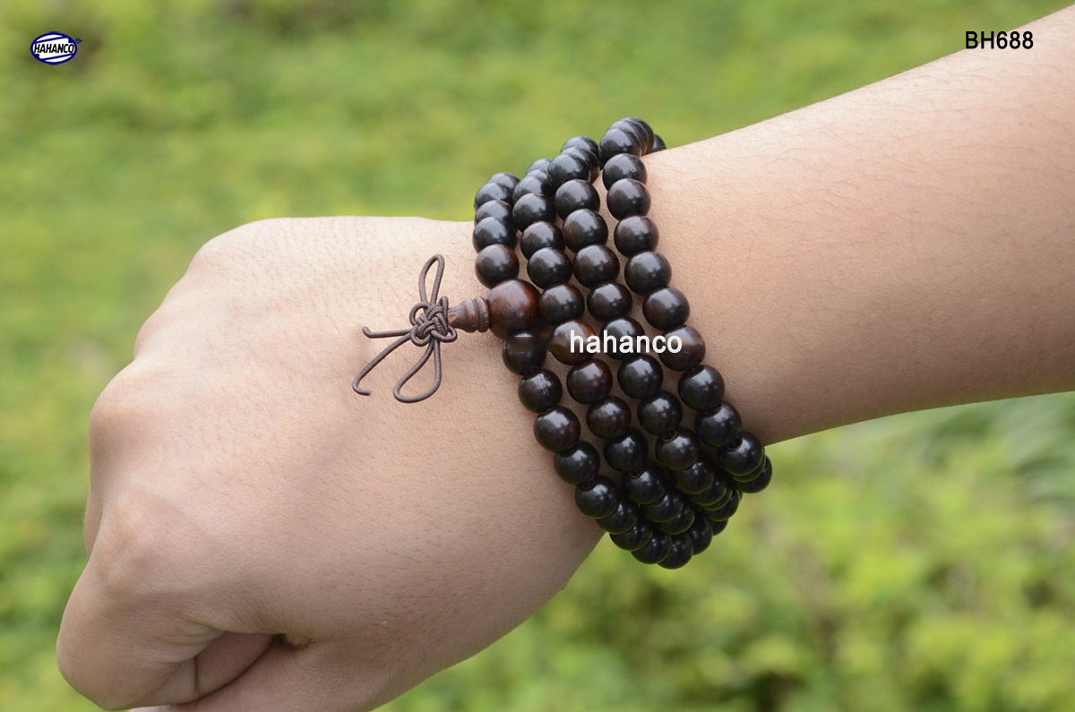 Chuỗi vòng đeo tay 108 hạt 6mm gỗ trắc tự nhiên thiết kế giản dị - đơn giản - Bracelet of HAHANCO