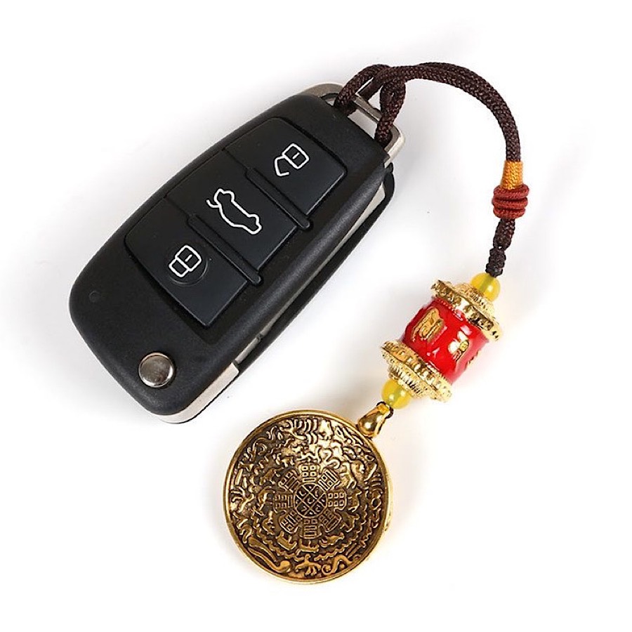 DÂY TREO KINH LUÂN CỬU CUNG BÁT QUÁI KHẮC CHỮ OM TÂY TẠNG: PHÒNG CHỐNG THÁI TUẾ - TAM TAI - THỊ PHI