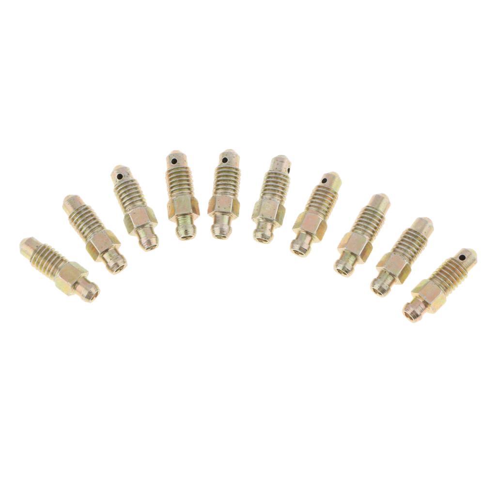 10 Pieces Car Front and Rear 25mm Brake Bleeder Screws M8*1.25mm