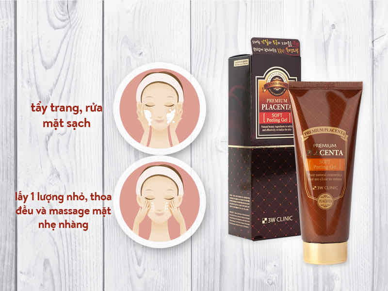 Kem Tẩy Tế Bào Chết 3W Clinic Premium Placenta Soft Peeling Gel (180ml)