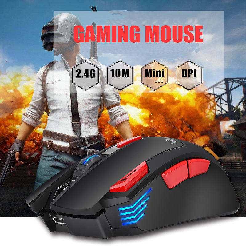 Chuột Chơi Game Không Dây Sạc ĐIện HXSJ T88 4800DPI Wireless 2.4GHz - Hàng Chính Hãng