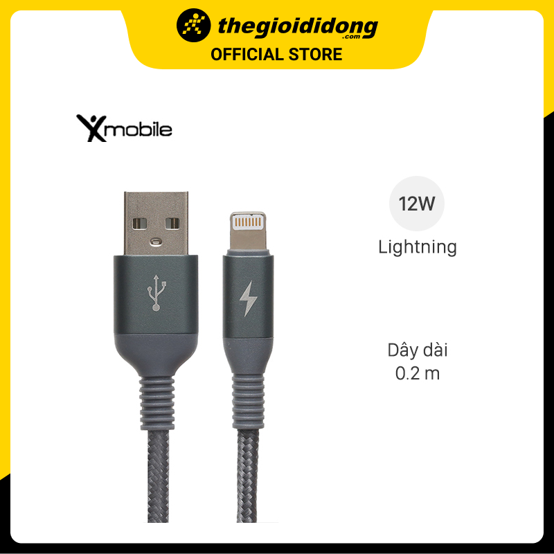 Cáp Light-ning Xmobile LJET-L11 Xám - Hàng chính hãng