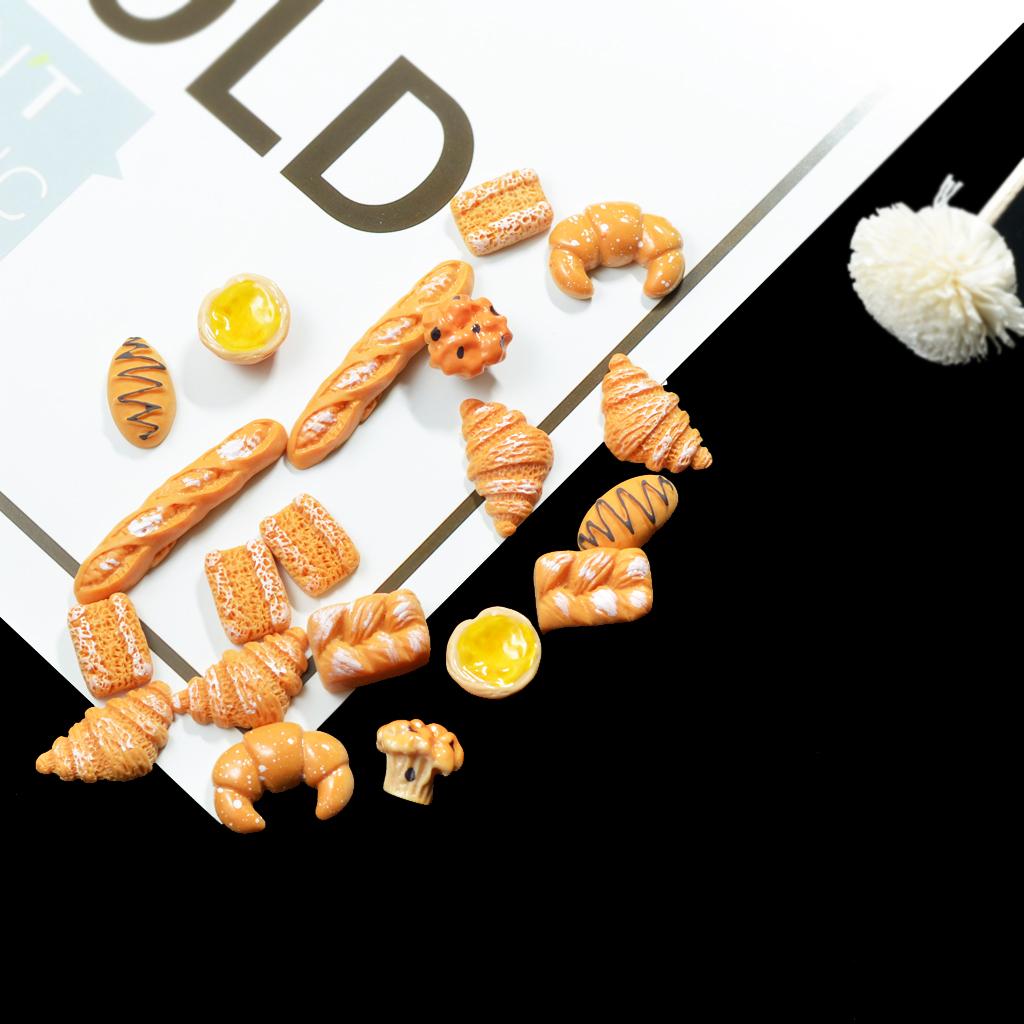 20 Pcs Squishy Slow Rising Cream Scented Simulation Bread DIY Phone Decor
