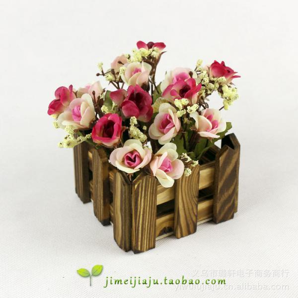 Vintage Wooden Flower Fence Storage for Home Garden Wedding Decor 10*10*7cm