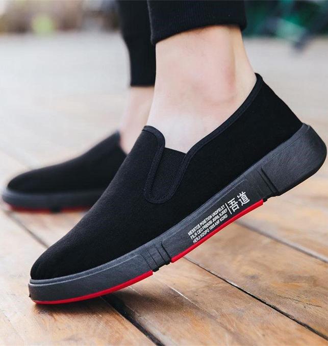 Giày Lười Slip-On Nam Vải Mềm Êm Thiết Kế Nam Tính - 3156N - Đen Full