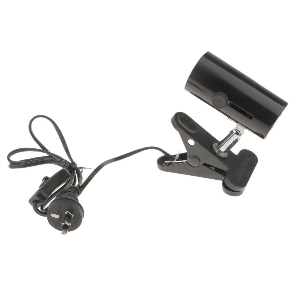 Lovoski Reptile Ceramic Heat Light Bulb Holder Lamp Holder E27 AU Plug Black