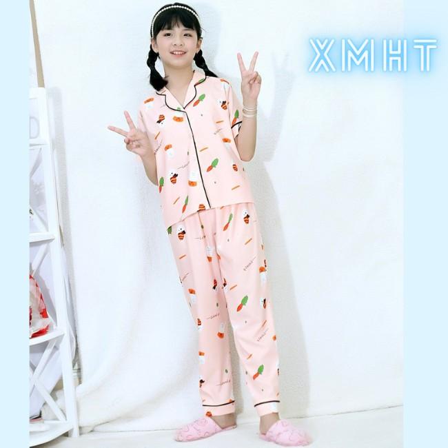 Xả kho bộ Pyjama lụa cao cấp quần dài tay cộc cho bé từ 14-42kg 234