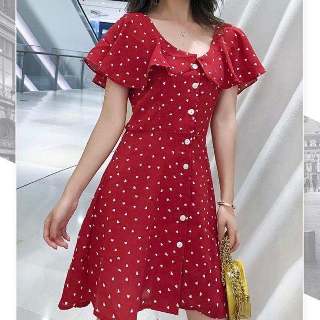 VÁY CHẤM TIM CHO CON BÚ SZ M-2xl kèm ảnh và video thật