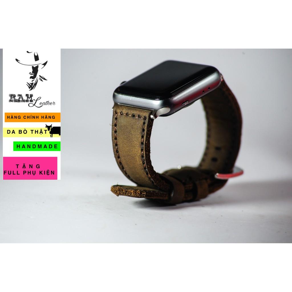 Dây dành cho apple watch da bò nâu đất – RAM Leather classic