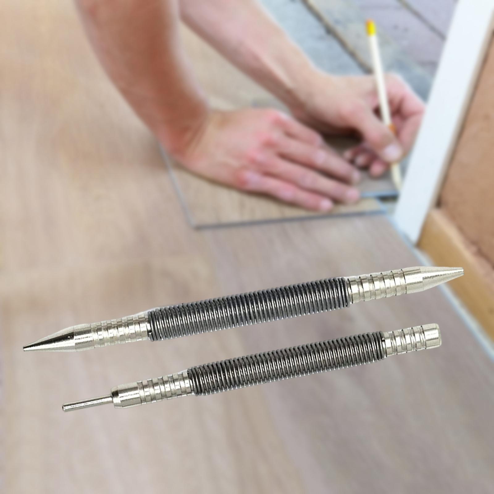2Pcs Nail Set and Hinge Pin Tool Rustproof Spring Pin Punch Durable Carbon Steel