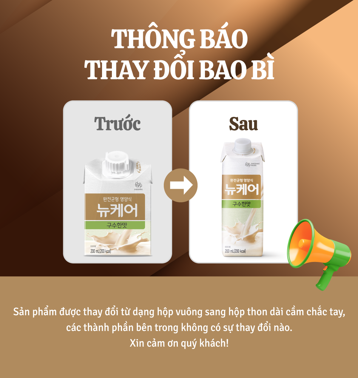 [Thùng 30 hộp Sữa uống liền dinh dưỡng vị Gạo rang 200ml] Daesang Wellife/ NUCARE roasted rice