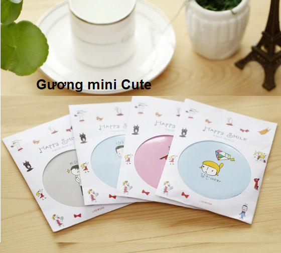 Combo 5 Gương mini bỏ túi siêu cute , nhỏ gọn xinh xắn thích hợp cho các bạn nữ có thể mang theo khắp mọi nơi GD222-GuongMN {giao ngẫu nhiên}