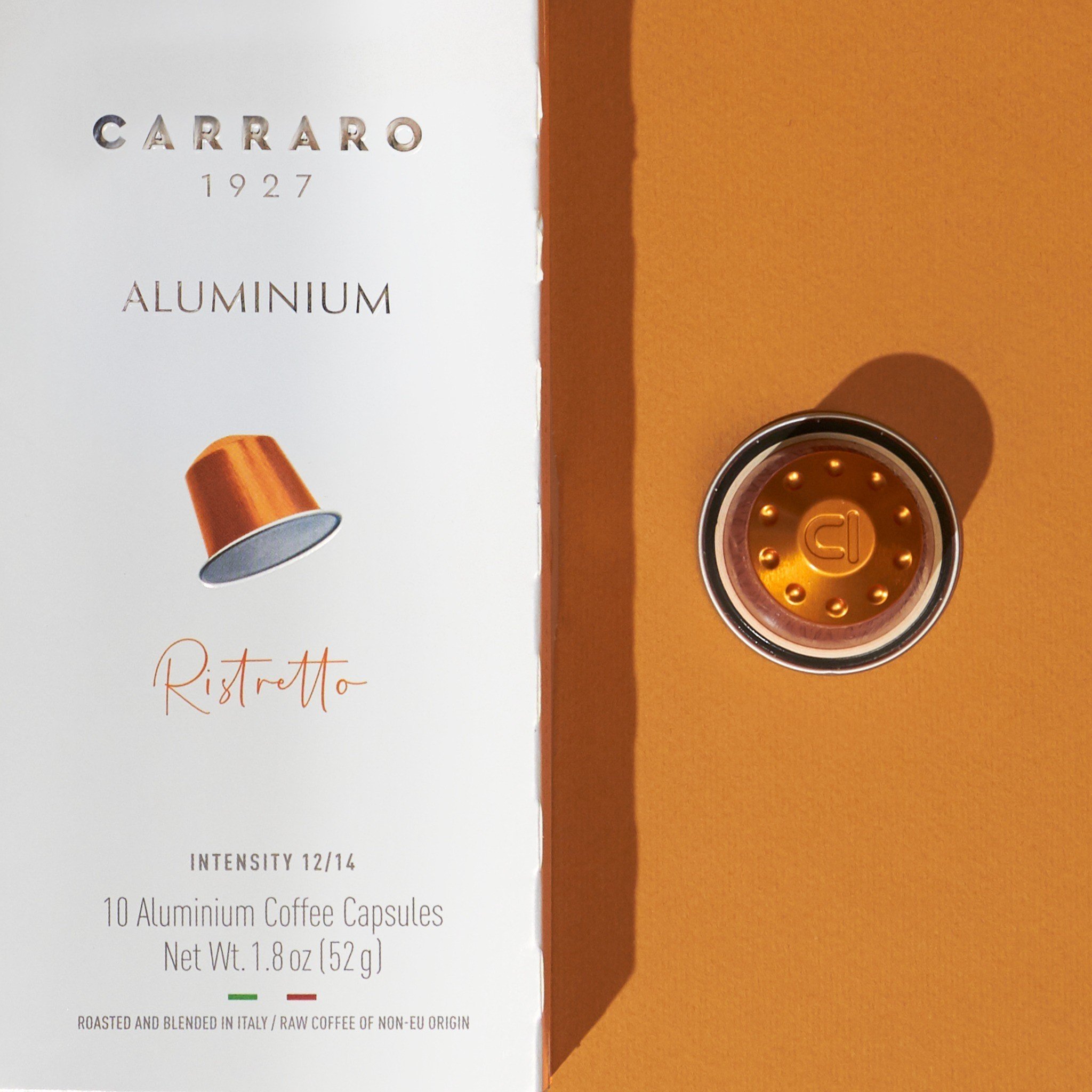 Cà Phê Viên Nén Carraro RISTRETTO Aluminum Mới - 10 viên - Tương thích với máy capsule Nespresso