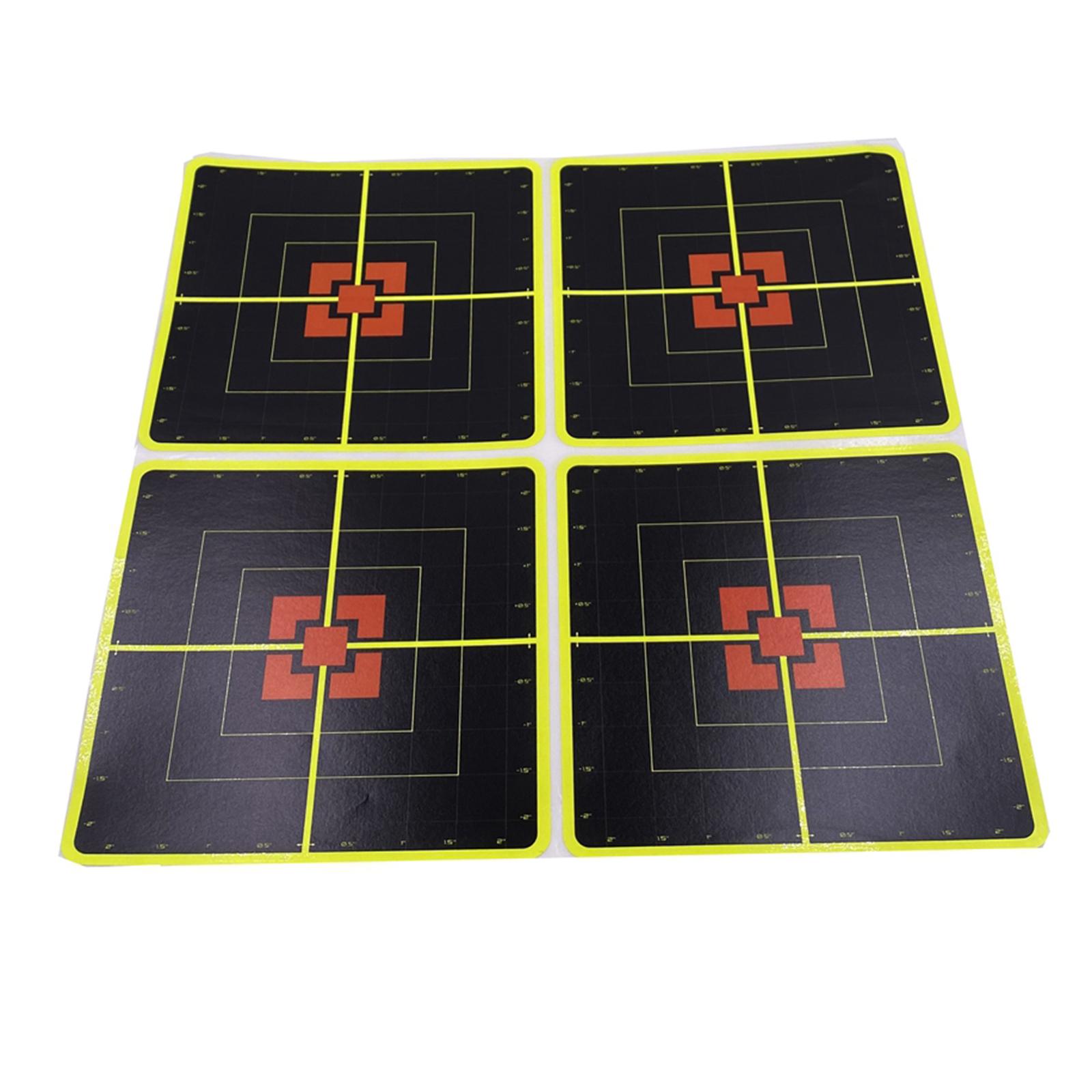 10-Sheet Shooting Targets - 10 Inch Self Adhesive Paper Reactive Stickers - Great for All , Rifles, Pistols,