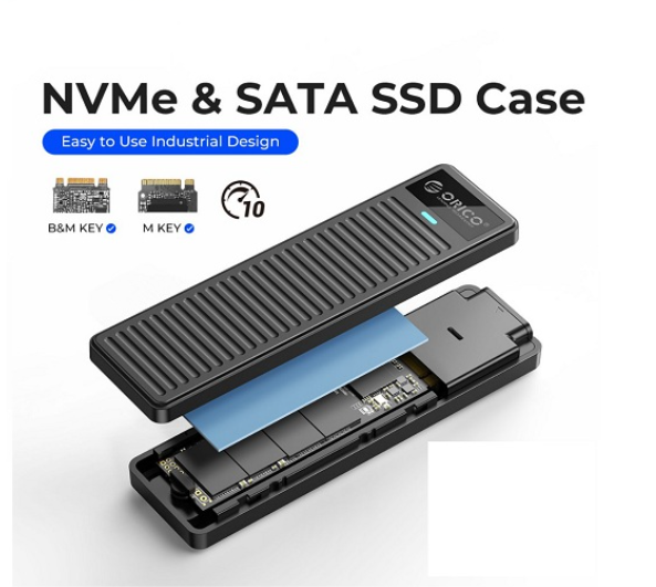 HDD Box chuẩn M2 NVME sang Type-C tốc độ 10GBS Orico PDDM2C3-G2-BK-EP – Hàng Chính Hãng