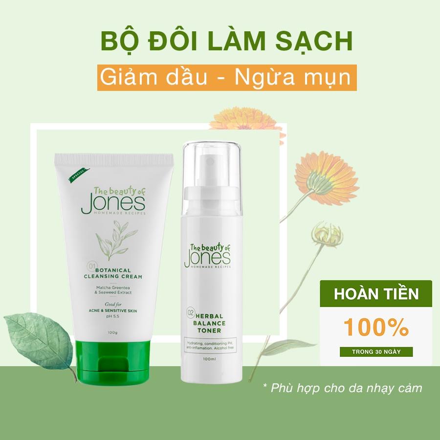 Bộ 2 sản phẩm làm sạch và giảm dầu ngừa mụn The Beauty of Jones