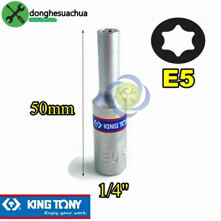Tuýp sao E5 Kingtony 227505M loại 1/4 dài 50mm