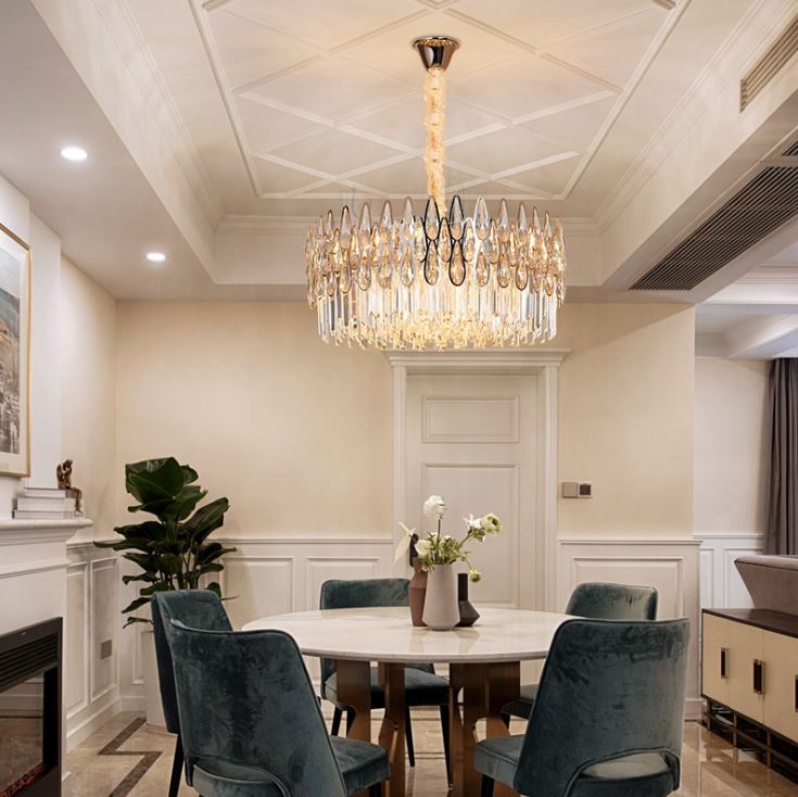 Đèn chùm HEYTHER pha lê cao cấp, hiện đại trang trí nhà cửa sang trọng