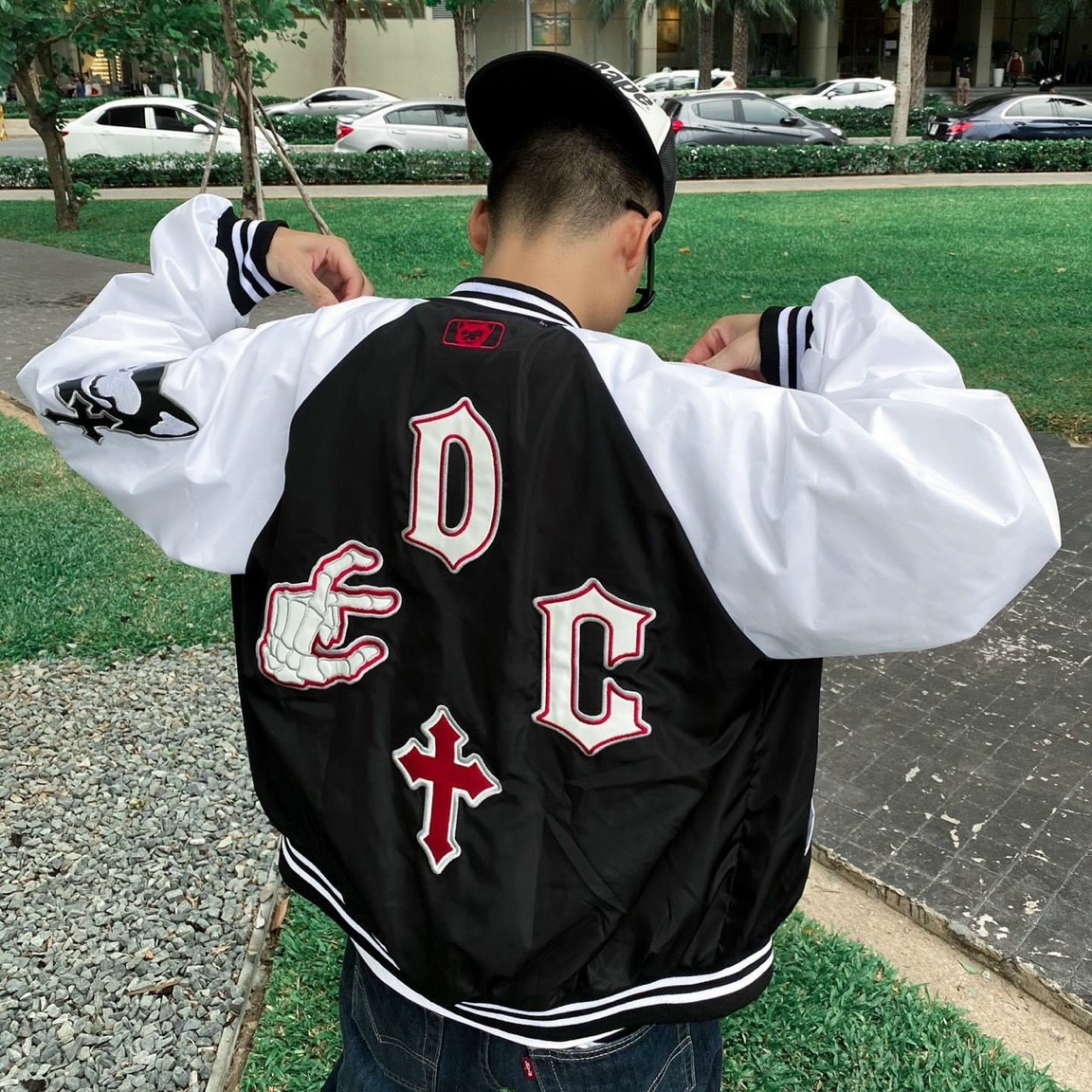 Áo khoác dù Death Baseball Jacket, áo khoác dù in chữ DBJ,  Áo khoác bomber jacket vải dù 2 lớp form ulzzang nam nữ phong cách  thời trang xuân thu sành điệu dành cho cặp đôi, Áo khoác dù bóng chàyEDC