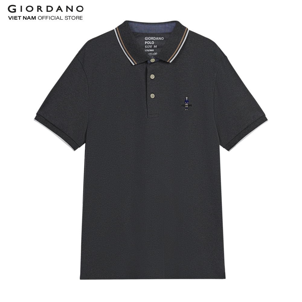 Áo Thun Nam Có Cổ Giordano Classic Polo 01011260 - 48-Xám - L