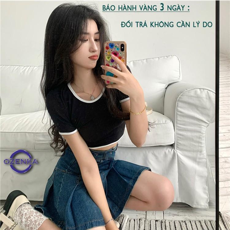 Áo croptop nữ cổ vuông, áo croptop ôm tay ngắn sexy thun gân 100% cotton nhiều màu hàng đẹp