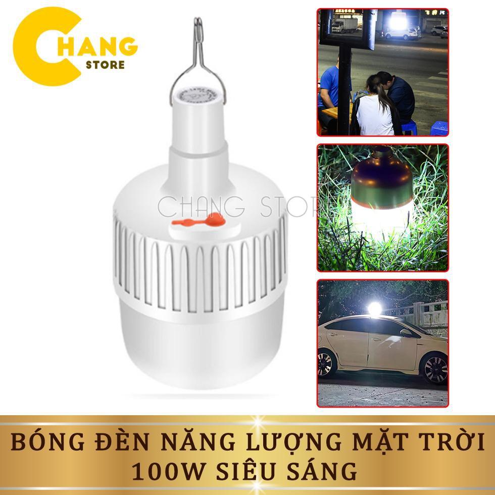 Bóng Đèn Tích Điện Sạc Bằng Năng Lượng Mặt Trời 100W Có Điều Khiển Từ Xa Siêu Sáng Vượt Trội