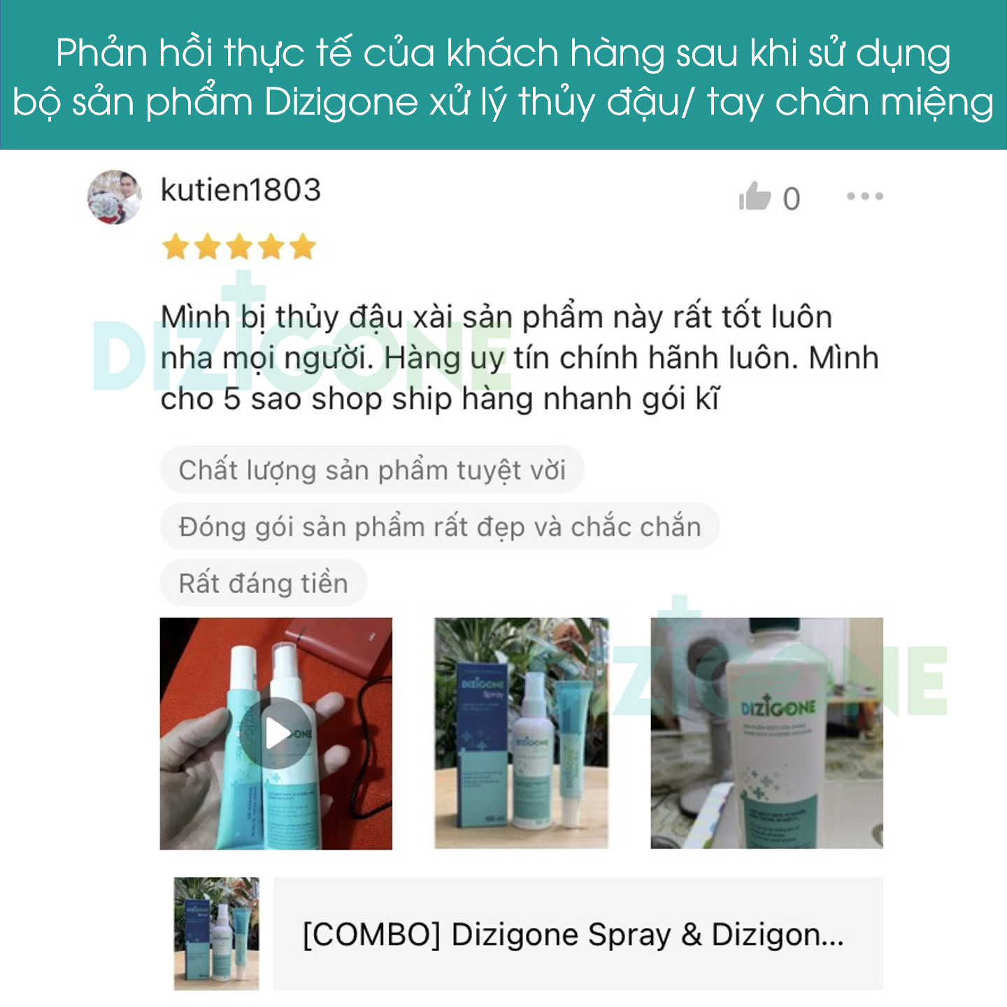 Xịt kháng khuẩn DIZIGONE Spray 100ml - Kháng khuẩn dịu nhẹ, nhanh lành tổn thương, tái tạo da, ngăn ngừa sẹo