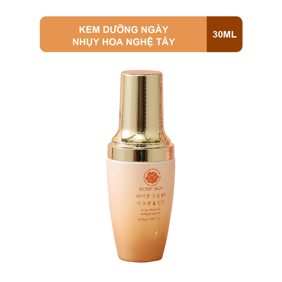 Kem Dưỡng Trắng Da Mặt Ban Ngày Tinh Chất Nhụy Hoa Nghệ Tây Rosie Skin 30ml - FACIAL CREAM v1 INTENSE WHITE