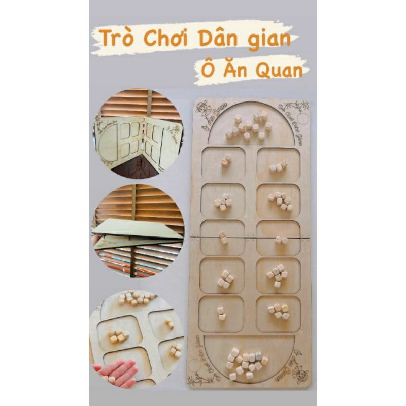 Đồ chơi dân gian Bộ đồ chơi ô ăn quan cho bé, Trò chơi dân gian bằng gỗ