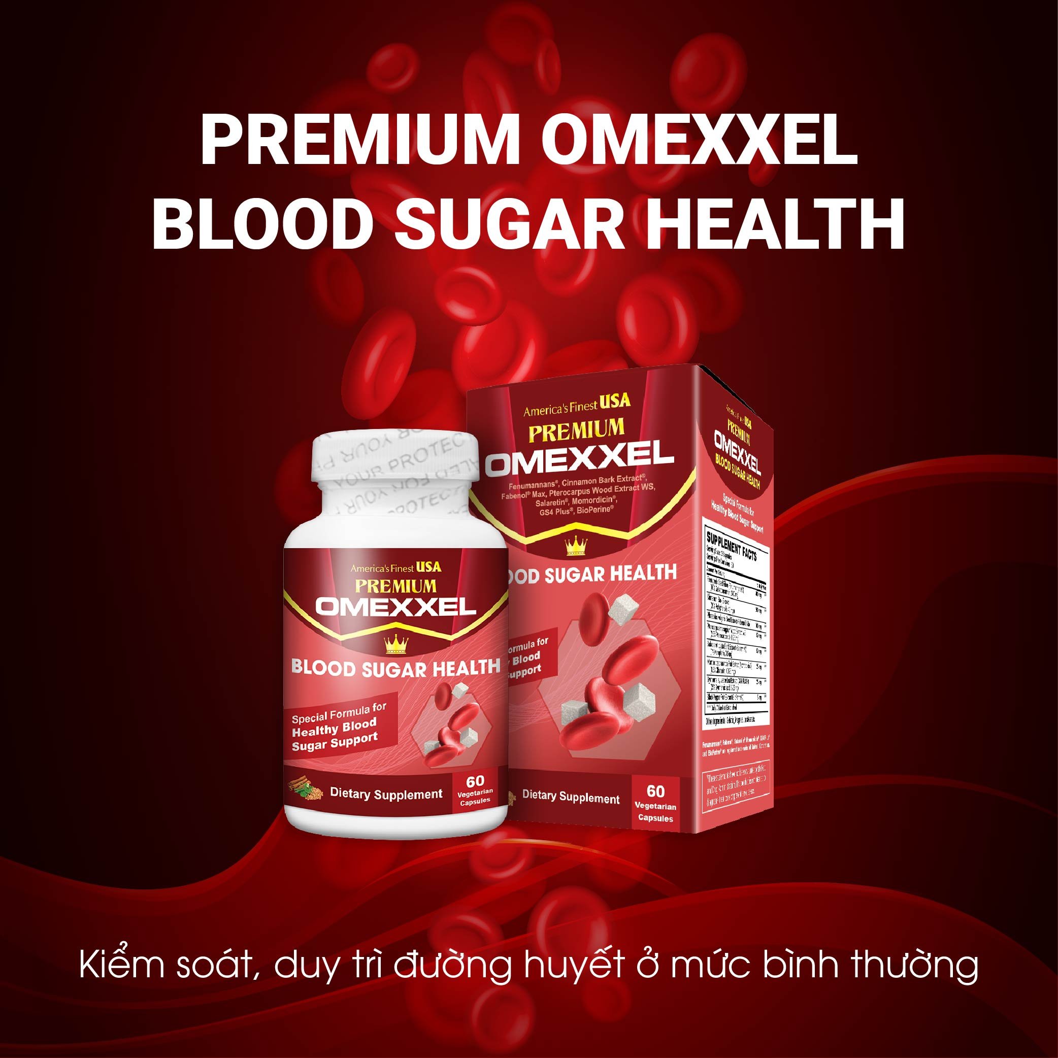 Viên uống hỗ trợ ổn định đường huyết- PREMIUM OMEXXEL BLOOD SUGAR HEALTH