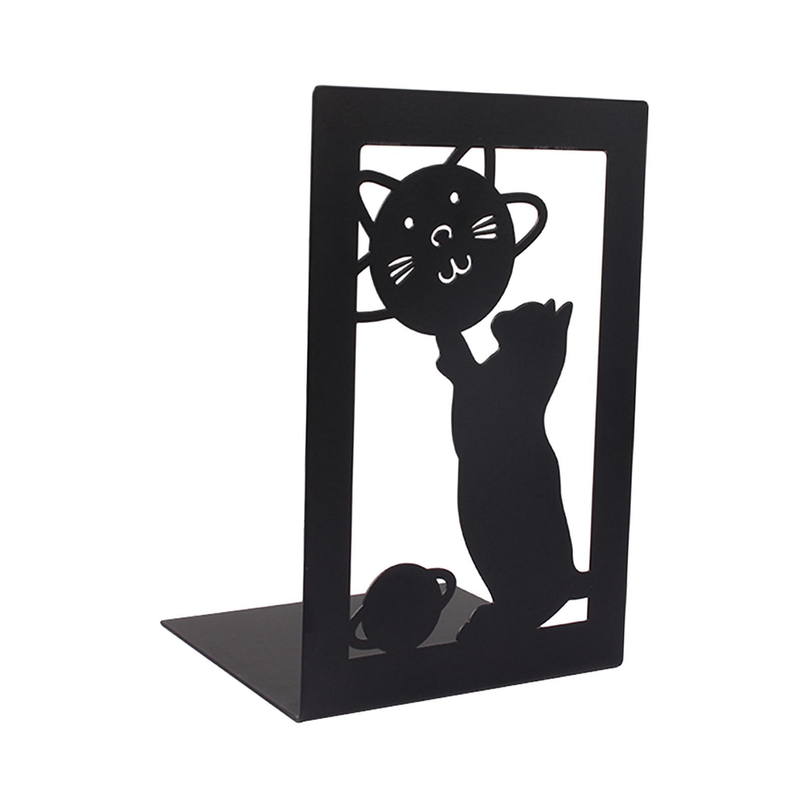 Decorative Bookends Book Shelf Holder Heavy Duty Anti Slip Book Stoppers Metal Book Ends for Shelves School Library Magazines