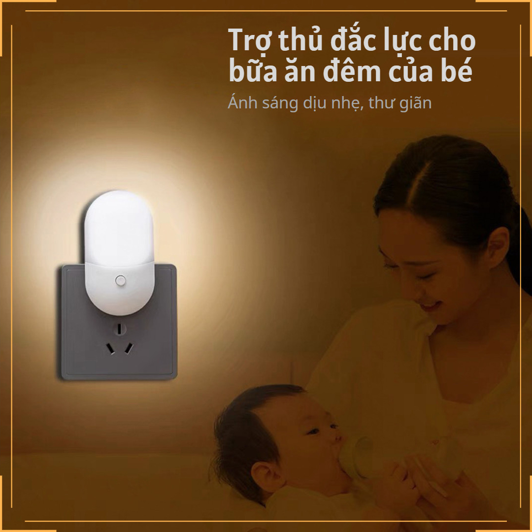 Đèn ngủ Cắm điện Ánh sáng 2 màu Hình giọt nước