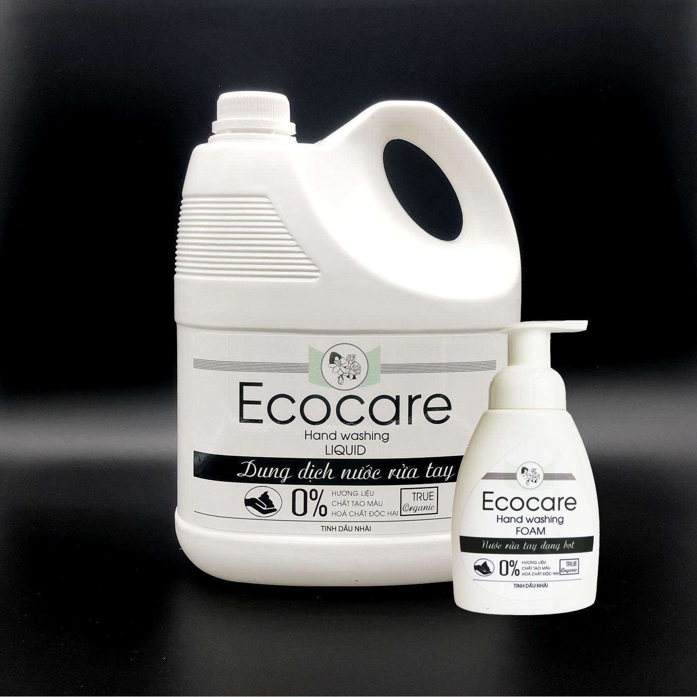 Nước rửa tay hữu cơ diệt khuẩn dạng bọt hương Nhài 4000ml thương hiệu Ecocare ( tặng kèm vỏ tạo bọt)