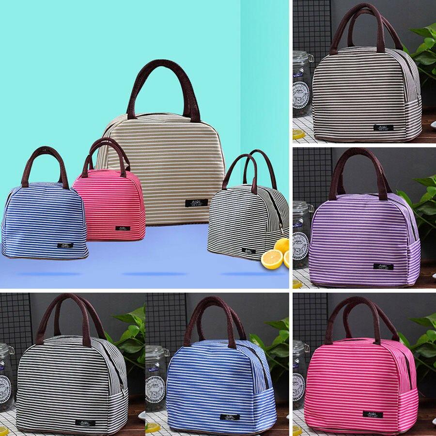 1PC Portable Lunch Bag New Thermal Insulated Lunch Box Tote Cooler Handbag Bento Pouch Dinner Container School Food Storage Bags