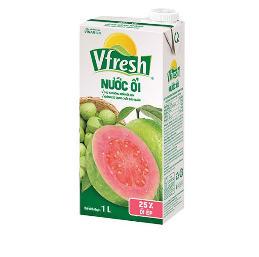 COMBO 4 HỘP NƯỚC VFRESH ỔI ÉP - HỘP GIẤY 1L