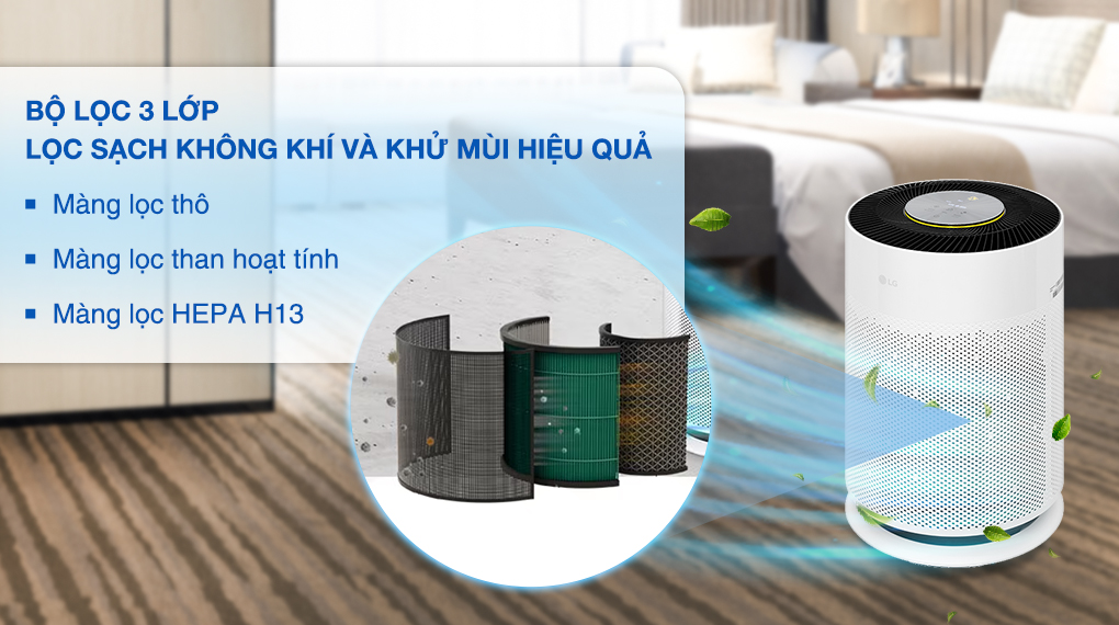 Máy lọc không khí LG Puricare 360 Hit AS60GHCG0 - Hàng chính hãng - Màu Đồng - ĐKH