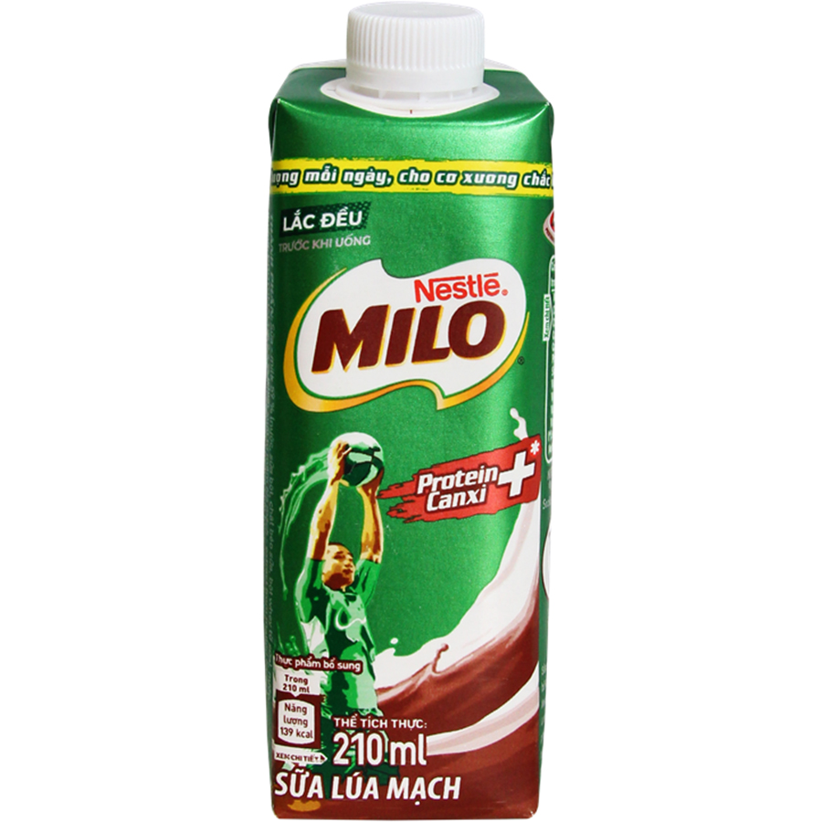 Hình ảnh Sữa Lúa Mạch Nestlé MILO Teen Protein Canxi (24 x 210ml)