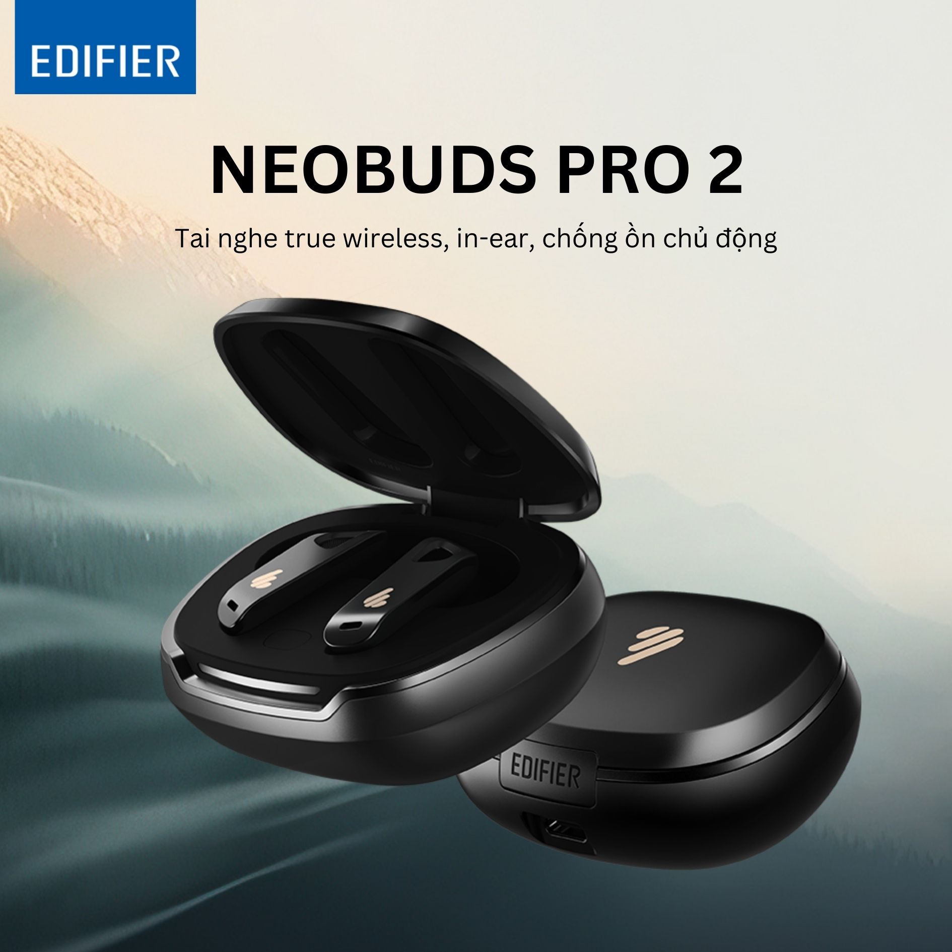 Tai nghe bluetooth Edifier Neobuds Pro 2 Nâng cấp | Chống ồn chủ động tuyệt đối | Nghe nhạc Hires Audio - Hàng chính hãng