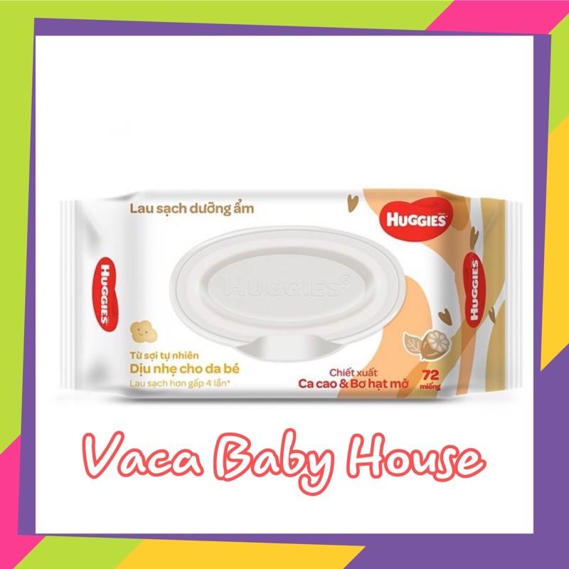 COMBO 3 GÓI Khăn ướt Huggies chiết xuất Ca cao và Bơ hạt mỡ gói 72 miếng