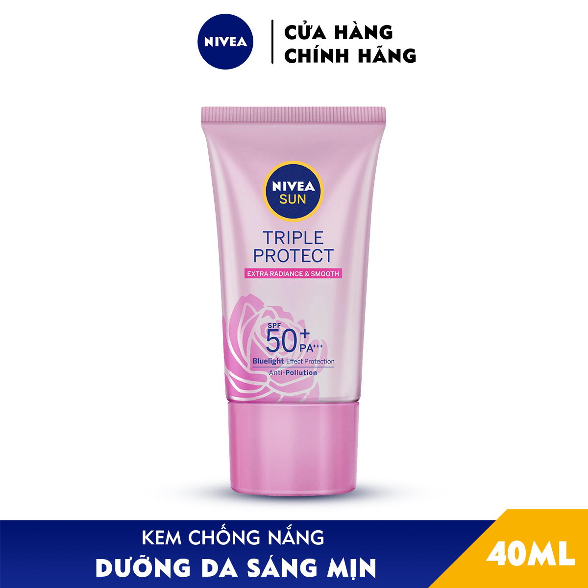 Kem Chống Nắng Dưỡng Da Sáng Mịn Niveasun Triple Protect Extra Radiance &amp; Smooth Spf50+ Pa+++ 40Ml - 85536