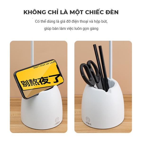 Đèn Học Để Bàn Bảo Vệ Mắt Cảm Ứng 3 Mức Ánh Sáng Hỗ Trợ Chống Cận, Có Pin Tích Điện, Đèn Bàn Học Led Đọc Sách, Làm Việc