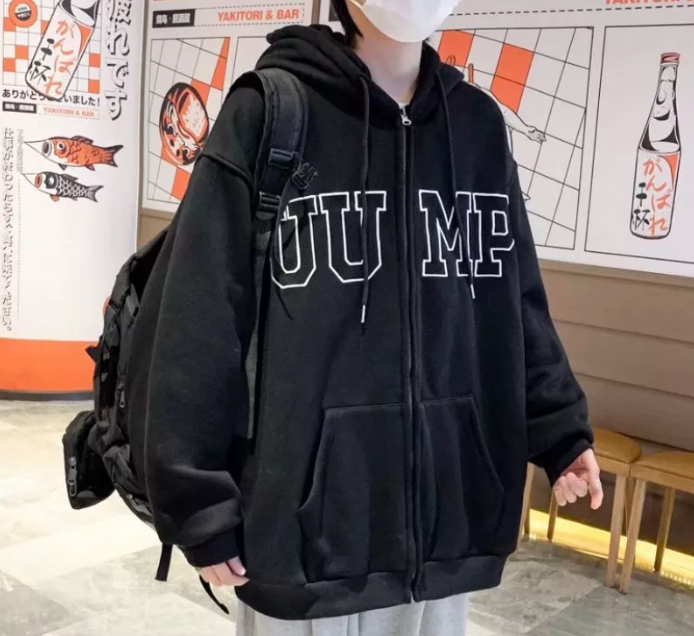 Áo Khoác Nỉ JUMP Form Unisex Nam Nữ Chất Nỉ Bông, Áo Khoác Hoodie Zip 3 Màu Nam Nữ Ulzzang Unisex - Áo khoác nỉ mũ form rộng nỉ bông dày dặn cotton mềm mịn