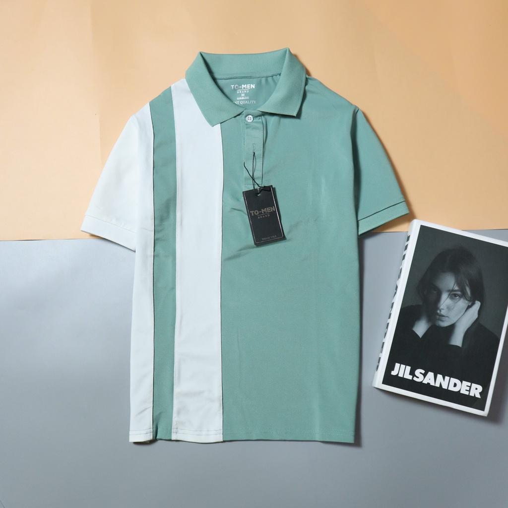 Áo Thun Nam Polo Tay Ngắn Phối Sọc Đứng