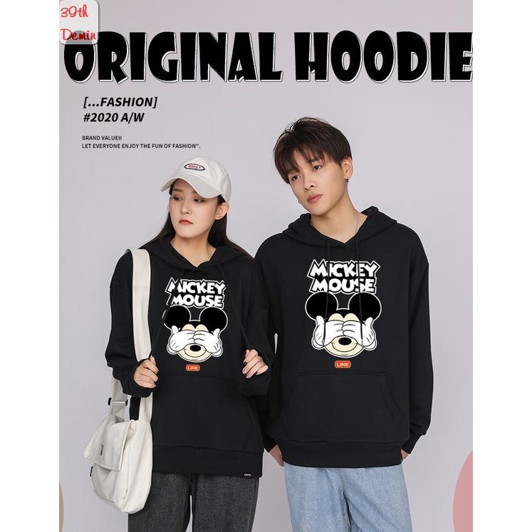 Áo Hoodie MICKEY MOUSE phong cách Hàn Quốc chất NỈ COTTON lót BÔNG unisex nam nữ