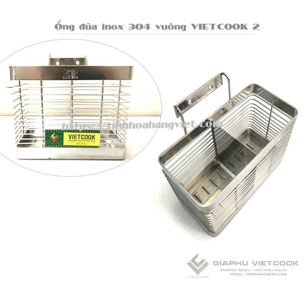 ỐNG ĐŨA VUÔNG INOX SUS304 VIETCOOK - Loại 1 ống và 2 ống