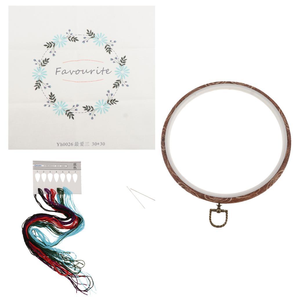 Embroidery Starter Kit Cross Stitch Kit with Embroidery Cloth and Printed Pattern, Instructions for Beginner